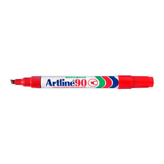 Artline 90 Permanent Marker 5mm Chisel Red Bx12