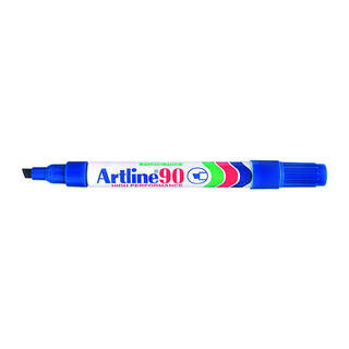 Artline 90 Permanent Marker 5mm Chisel Blue Bx12