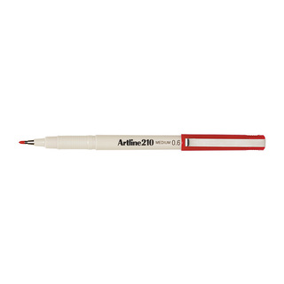 Artline 210 Fineliner Pen 0.6mm Red Bx12