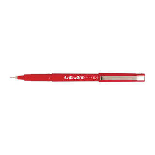 Artline 200 Fineliner Pen 0.4mm Red Bx12