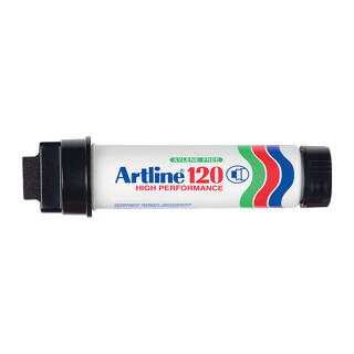 Artline 120 Permanent Marker 20mm Wedge Black Bx6