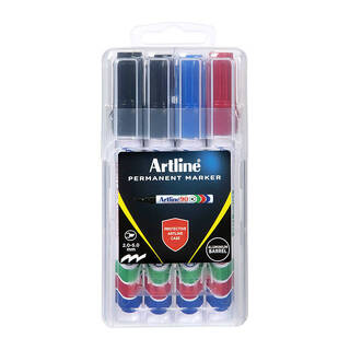 Artline 90 Permanent Marker Chisel Asst H/Case Pk4