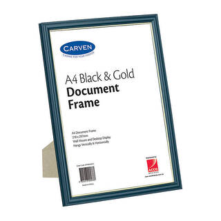 Carven Document Frame Black/Gold A4