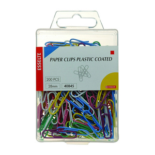 Esselte Paper Clip Plastic Coated 28mm Ast Bx200