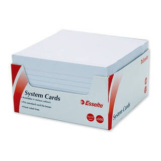 Esselte System Cards 127X76mm (5X3) White Pk500