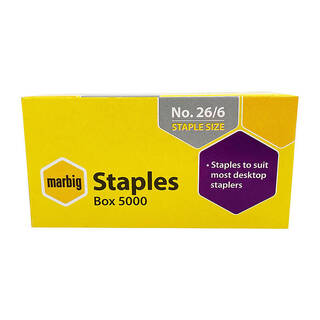 Marbig Staples 26/6mm Bx5000