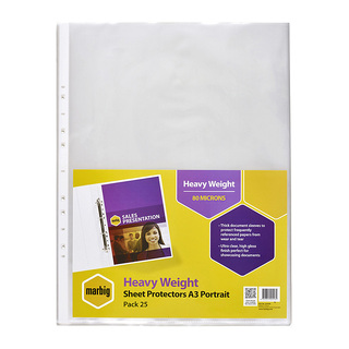 Marbig Sheet Protectors H/Weight A3 Portrait Pk25