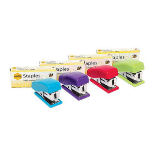 Marbig Mini Stapler W/Staples Brights Asst