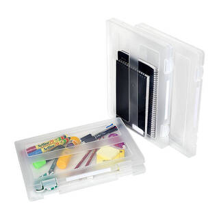 Marbig Plastic A4 File Case Clear W/Clip Label