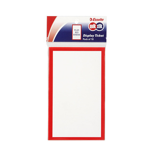 Quikstik Display Tickets Plain Red Border Pk 10