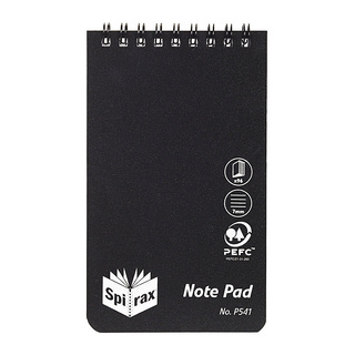 Spirax P541 PP Notebook 96 Pgs Blk T/O Pk5