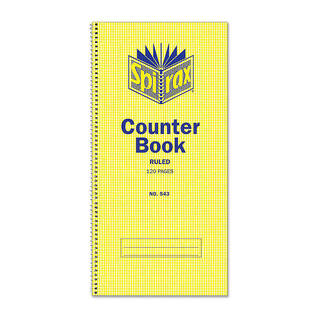 Spirax 543 Counter Book FntRule 297X135 120Pg Pk10