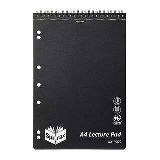 Spirax P905 PP Lecture Pad 140 Pages Blk T/O Pk5