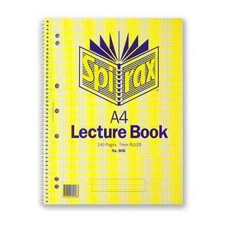 Spirax 906 Lecture Book A4 140 Pages S/O Pk10