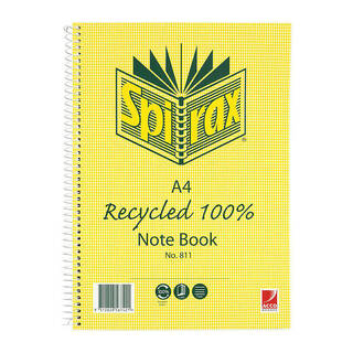 Spirax 811 Recycled Notebook A4 240 Pg Pk5