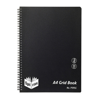 Spirax P595G Pp Grid Book A4 200 Pages Blk S/O Pk5