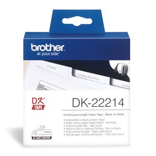 Brother DK-22214 White Continuous Paper Roll - 12mm x 30.48m