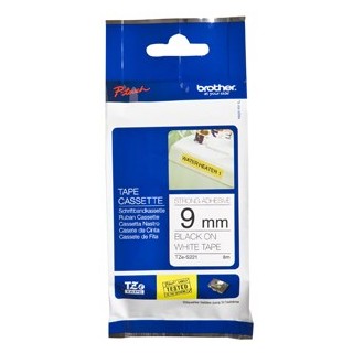 Brother TZe-S221 Black on White - Strong Adhesive Laminated Label Tape - 8 Metres