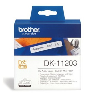 Brother DK-11203 White File Folder Label - 17mm x 87mm, 300 Labels Per Roll