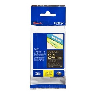 Brother TZe-354 Gold on Black Laminated Labelling Tape - 24MM x 8 Metres