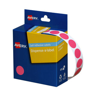 Avery Dispenser Dot Sticker Pink 14mm - 1050 Labels per Roll