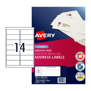 Avery Laser Label L7163 99.1x38.1mm - 14Up Pack 250