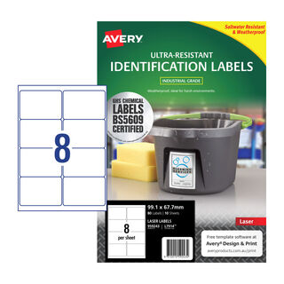 Avery Laser Label Outdoor L7914 99.1x67.7mm - 8Up Pack 10