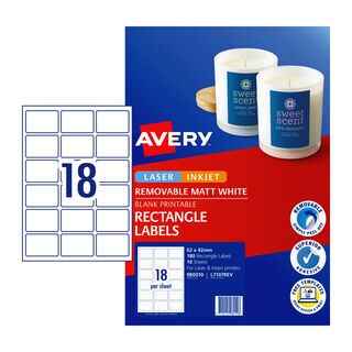 Avery Label Matt Rectangle L7017REV 62x42mm - 18Up Pack 10