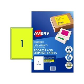 Avery Ship Label L7167FY YL 1UP