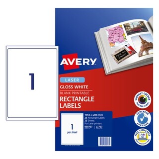 Avery Gloss Label L7767 1UP Pk25