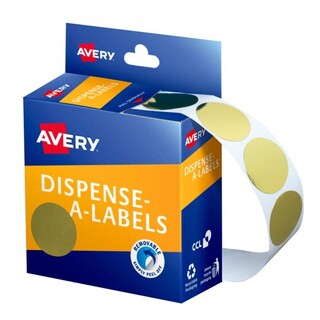 Avery Dispenser Dot Label 24mm Gold Pk250 Bx5