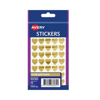 Avery Gold Heart Stickers 15mm Pk70 Bx10