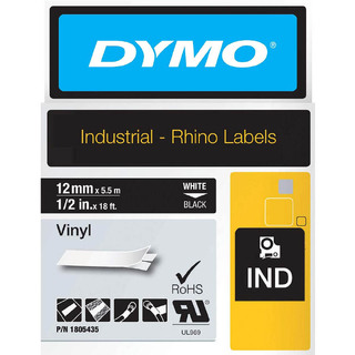 Dymo Rhino Vinyl 12mm Tape Black